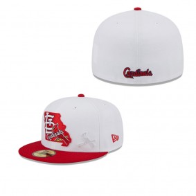 Men's St. Louis Cardinals White Red State 59FIFTY Fitted Hat