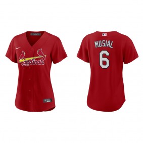 Stan Musial Women's St. Louis Cardinals Red Alternate Replica Jersey