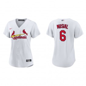 Stan Musial Women's St. Louis Cardinals White Home Official Replica Jersey