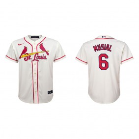 Stan Musial Youth St. Louis Cardinals Cream Alternate Replica Jersey