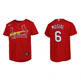 Stan Musial Youth St. Louis Cardinals Red Alternate Replica Jersey