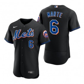Men's New York Mets Starling Marte Black Authentic Alternate Jersey