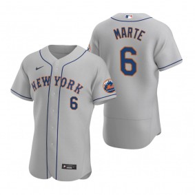 Men's New York Mets Starling Marte Gray Authentic Road Jersey