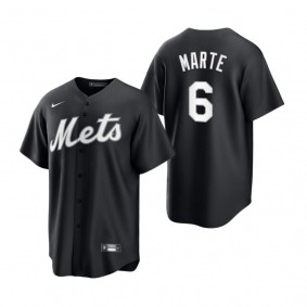 New York Mets Starling Marte Nike Black White Replica Official Jersey