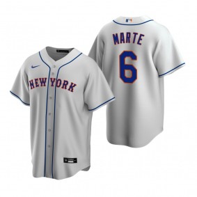 New York Mets Starling Marte Nike Gray Replica Road Jersey