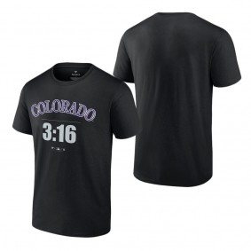 Stone Cold Steve Austin Colorado Rockies Black 3:16 T-Shirt