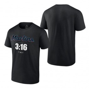 Stone Cold Steve Austin Miami Marlins Black 3:16 T-Shirt