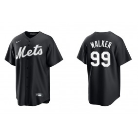 Men's New York Mets Taijuan Walker Black White Replica Official Jersey