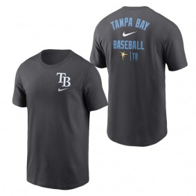 Men's Tampa Bay Rays Nike Charcoal Logo Sketch Bar T-Shirt