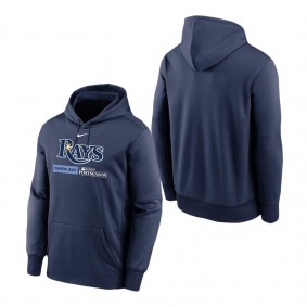 Men's Tampa Bay Rays Nike Navy 2023 Postseason Authentic Collection Dugout Pullover Hoodie