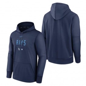 Men's Tampa Bay Rays Navy Authentic Collection Pregame Performance Pullover Hoodie