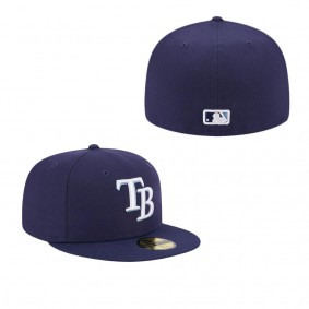 Men's Tampa Bay Rays Navy Authentic Collection Replica 59FIFTY Fitted Hat