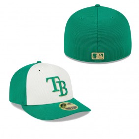 Men's Tampa Bay Rays White Green 2024 St. Patrick's Day Low Profile 59FIFTY Fitted Hat