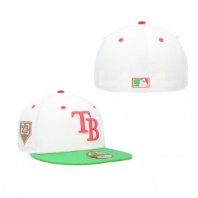 Men's Tampa Bay Rays White Green 20th Anniversary Watermelon Lolli 59FIFTY Fitted Hat