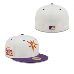 Men's Tampa Bay Rays White Purple Tropicana Field Grape Lolli 59FIFTY Fitted Hat