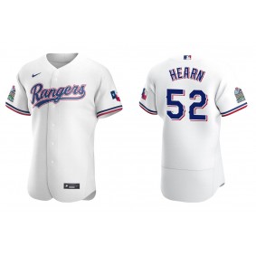 Men's Texas Rangers Taylor Hearn White Authentic Home Jersey