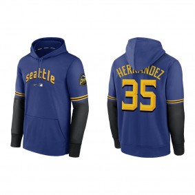 Teoscar Hernandez Seattle Mariners Royal 2023 City Connect Pregame Performance Pullover Hoodie