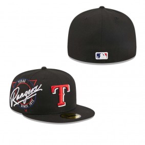Men's Texas Rangers Black Neon 59FIFTY Fitted Hat