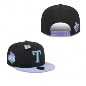 Men's Texas Rangers Black Purple Grape Big League Chew Flavor Pack 9FIFTY Snapback Hat