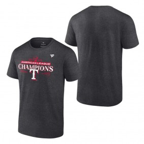 Men's Texas Rangers Fanatics Branded Heather Charcoal 2023 American League Champions Locker Room T-Shirt