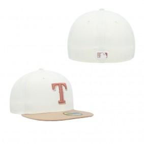 Men's Texas Rangers Cream Chrome Camel Rust Undervisor 59FIFTY Fitted Hat