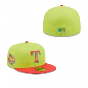 Men's Texas Rangers Green Red 40th Anniversary Cyber Highlighter 59FIFTY Fitted Hat