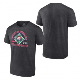 Men's Texas Rangers Fanatics Branded Heather Charcoal 2023 World Series Champions Franchise Guys T-Shirt