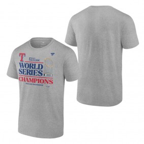 Men's Texas Rangers Fanatics Branded Heather Gray 2023 World Series Champions Locker Room T-Shirt
