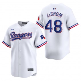 Men's Texas Rangers Jacob deGrom White Home Limited Player Jersey