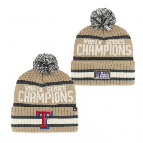 Men's Texas Rangers '47 Khaki 2023 World Series Champions Cuffed Knit Hat with Pom