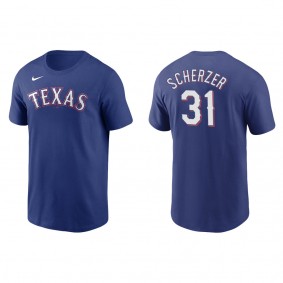 Men's Texas Rangers Max Scherzer Royal Name Number T-Shirt