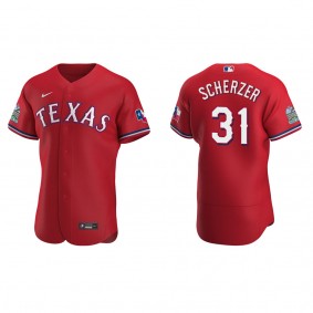 Men's Texas Rangers Max Scherzer Scarlet Authentic Alternate Jersey