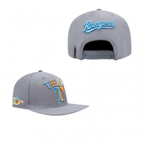 Texas Rangers Pro Standard Washed Neon Snapback Hat Gray