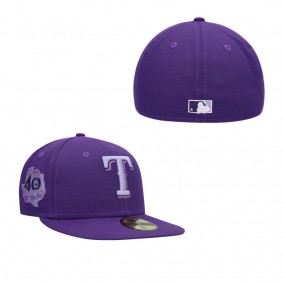 Men's Texas Rangers Purple Lavender Undervisor 59FIFTY Snapback Hat