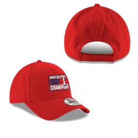 Men's Texas Rangers New Era Red 2023 World Series Champions Patch 9FORTY Adjustable Hat