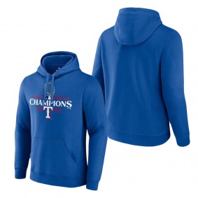 Men's Texas Rangers Fanatics Branded Royal 2023 World Series Champions Official Logo Pullover Hoodie