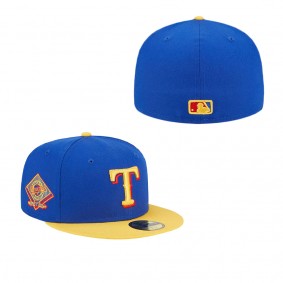 Men's Texas Rangers Royal Yellow Empire 59FIFTY Fitted Hat