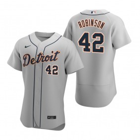 Men's Detroit Tigers Jackie Robinson Nike Gray Authentic 2020 Road Jersey