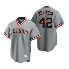 Detroit Tigers Jackie Robinson Nike Gray Cooperstown Collection Road Jersey