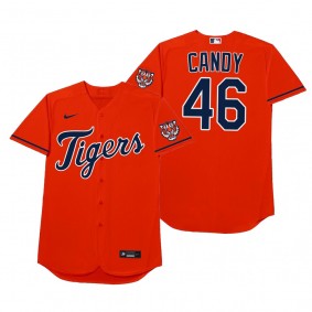 Detroit Tigers Jeimer Candelario Candy Orange 2021 Players' Weekend Nickname Jersey