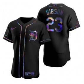 Detroit Tigers Kirk Gibson Nike Black Authentic Holographic Golden Edition Jersey