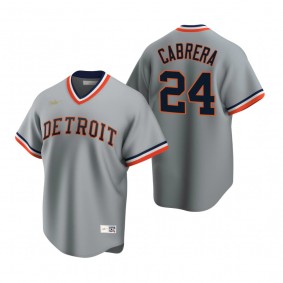 Detroit Tigers Miguel Cabrera Nike Gray Cooperstown Collection Road Jersey