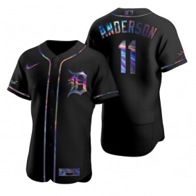 Detroit Tigers Sparky Anderson Nike Black Authentic Holographic Golden Edition Jersey