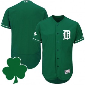 Male Detroit Tigers St. Patricks Day Green Celtic Flexbase Collection Jersey