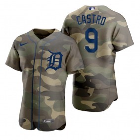 Detroit Tigers Willi Castro Camo Authentic 2021 Armed Forces Day Jersey