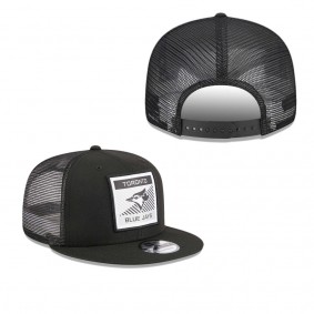 Men's Toronto Blue Jays Black Scratch Squared Trucker 9FIFTY Snapback Hat