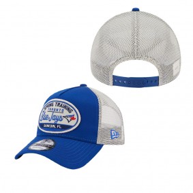 Men's Toronto Blue Jays Blue 2023 Spring Training Patch A-Frame Trucker 9FORTY Snapback Hat