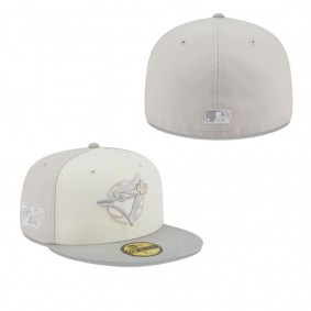 Men's Toronto Blue Jays Cream Gray Chrome Anniversary 59FIFTY Fitted Hat