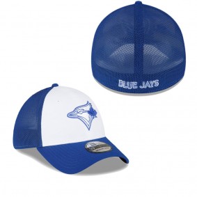 Men's Toronto Blue Jays Royal White 2023 On-Field Batting Practice 39THIRTY Flex Hat