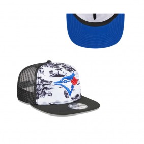 Men's Toronto Blue Jays White Black Vacay 2.0 A-Frame Trucker 9FIFTY Snapback Hat